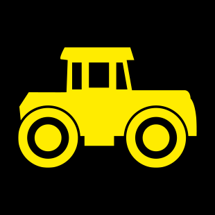 Gelbes Traktor-Piktogramm für die Führerscheinklasse T